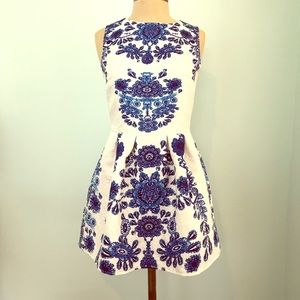 Oasap blue and white dress
